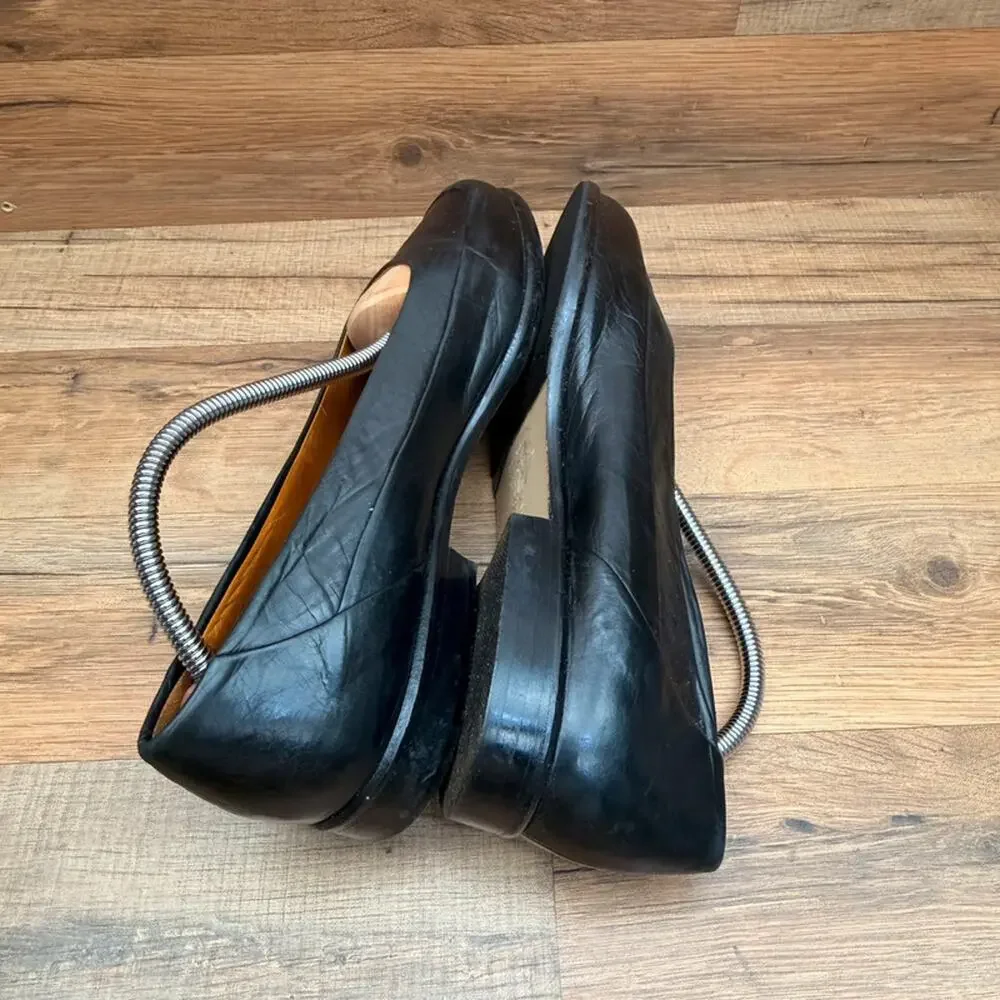 Yaska shoes size 7.5 EU 38.5 Black Leather Ballerina Shoes